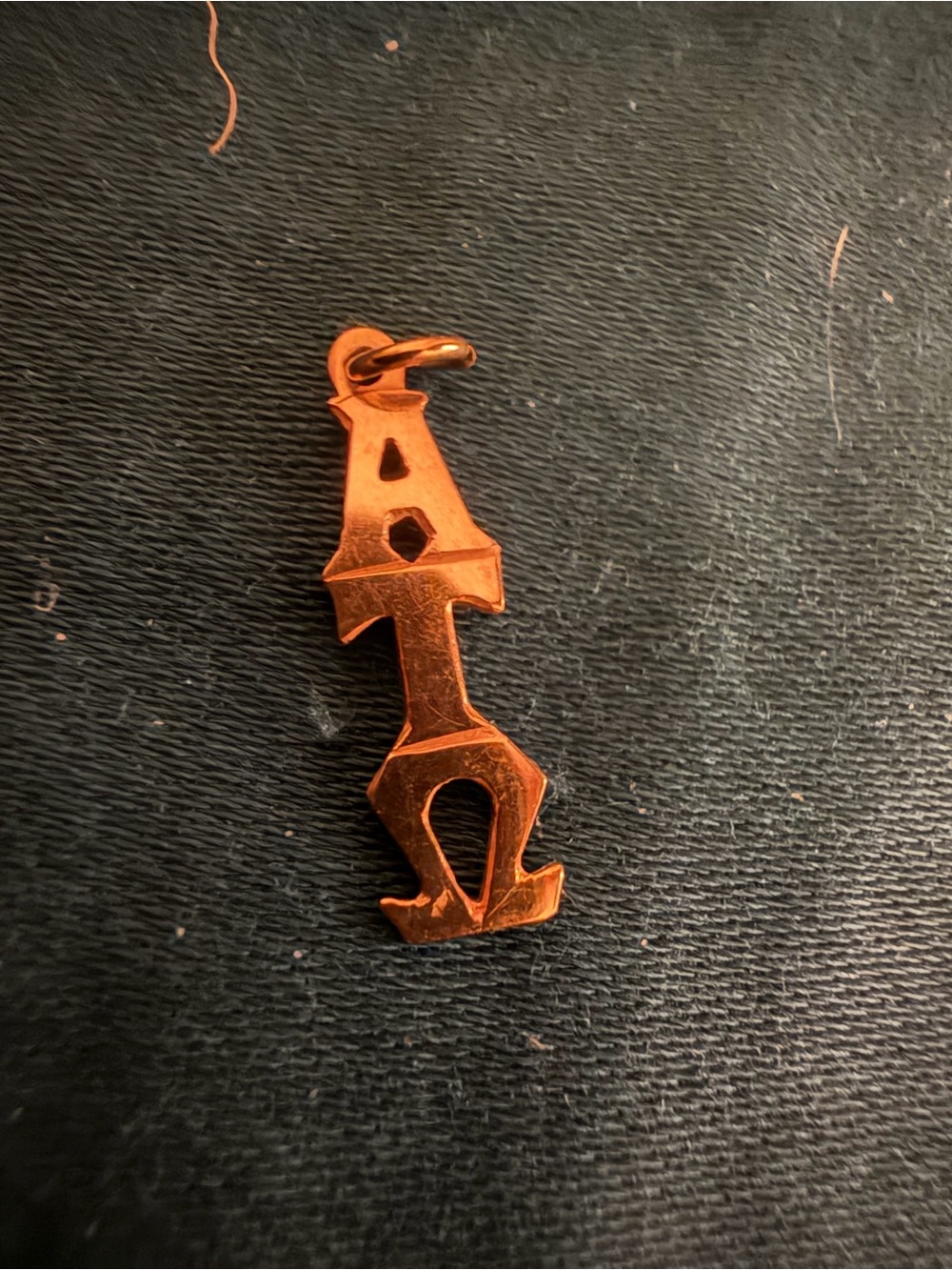 Vintage Solid 10K Gold Alpha Tau Omega Fraternity Pendant